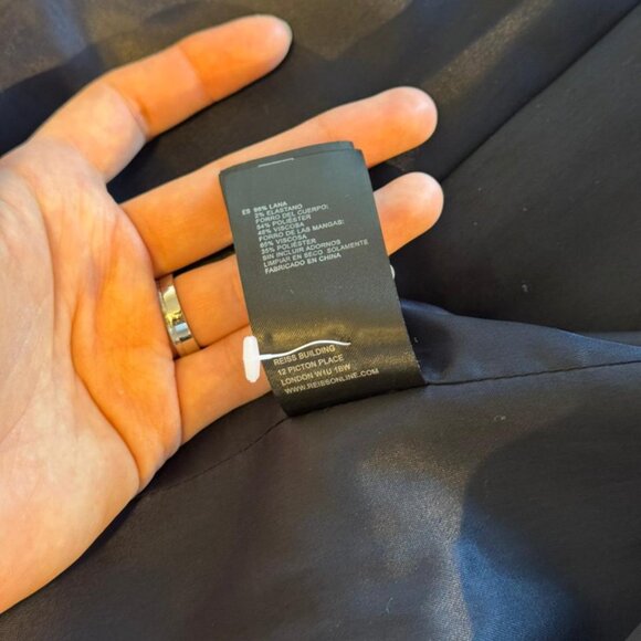 REISS Navy Blue Textured Single-Breasted Blazer (UK 10 / US 6) - Picture 8 of 8